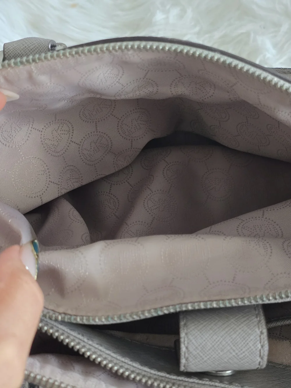 Michael Kors Taupe Saffiano Leather Satchel with Wallet